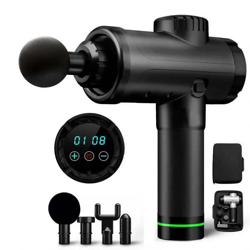 Percussion Massage Gun — 6 Heads, Brushless Motor